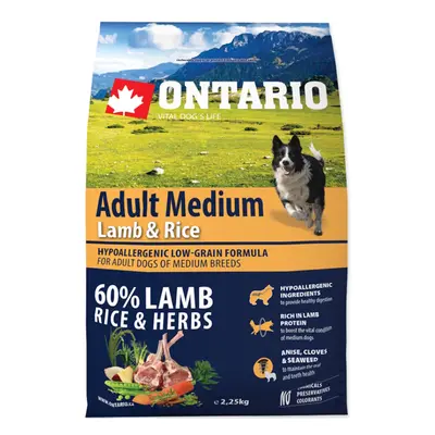 ONTARIO Adult Medium Lamb & Rice granule pre psov ks