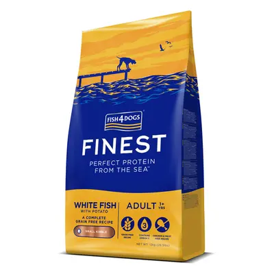 FISH4DOGS Granule malé pre dospelých psov Finest biela ryba so zemiakmi 12kg, 1+