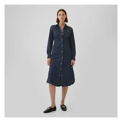 Šaty GAP Denim Dress Dark Wash