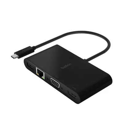 Belkin USB-C adaptér (HDMI, VGA, USB-A, LAN) + nabíjanie 100W PD AVC004BTBK