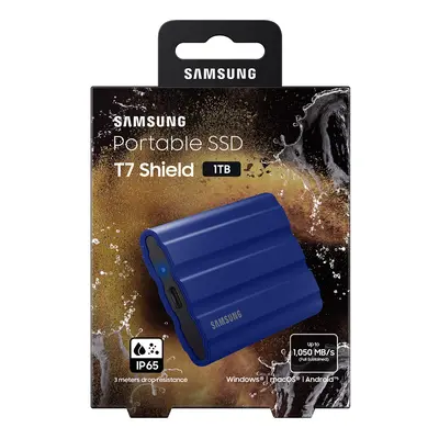 Samsung T7 Shield/1TB/SSD/Externý/2.5''/Modrá/3R MU-PE1T0R/EU