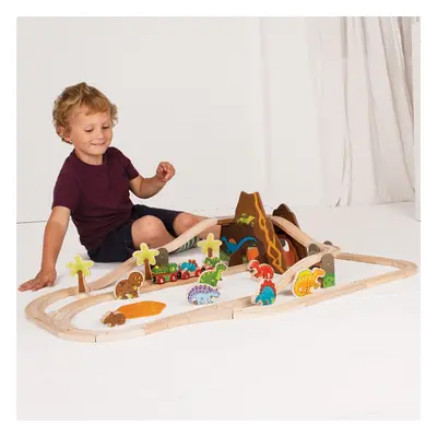 Bigjigs Toys Bigjigs Rail Dřevěná vláčkodráha dinosauři