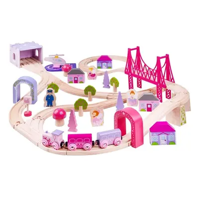 Bigjigs Toys Bigjigs Rail Dřevěná velká vláčkodráha princezny