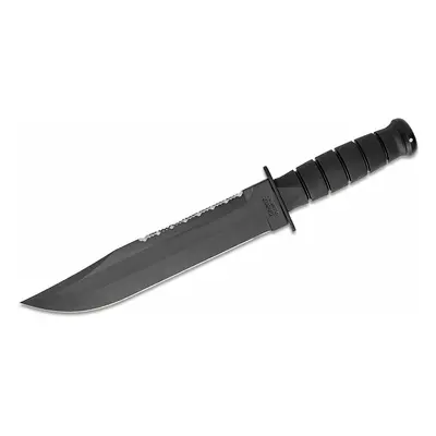 KA-BAR KB-2211 Big Brother bojový nadrozmerný nôž 23,8 cm, celočierny, Kraton G, kožené puzdro