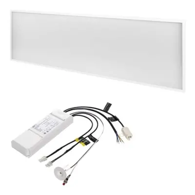 EMOS LED panel 30×120, obdĺžnikový vstavaný biely, 40W neut.b.UGR, Emergency