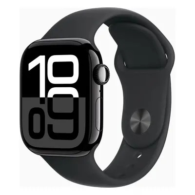 Apple Watch S10/42mm/Jet Black/Šport Band/Black/-S/M MWWE3QC/A