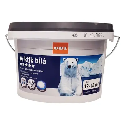 OBI Interiérová farba Arktik biela matná 1,5 kg