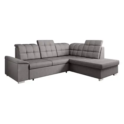 Rozkladacia sedacia súprava, hnedosivá, pravá, OREO ROH