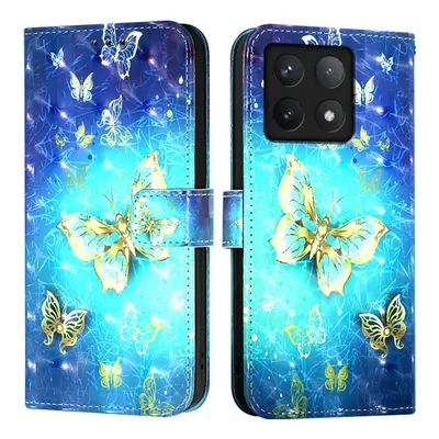 ART Peňaženkový kryt pre Xiaomi 14T GOLDEN BUTTERFLY