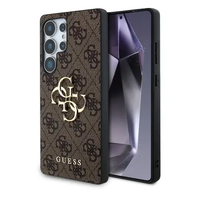 GUESS 4G METAL Kryt pre Samsung Galaxy S25 Ultra 5G hnedý