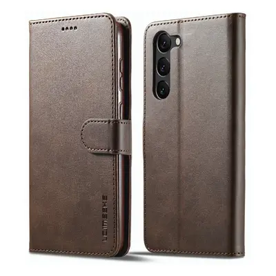 IMEEKE Peňaženkový obal Samsung Galaxy S23 Plus 5G tmavohnedý