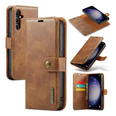 DG.MING Peňaženkový obal 2v1 Samsung Galaxy S23 FE 5G hnedý