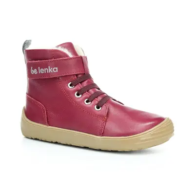 Be Lenka Winter Kids Dark Cherry Red zimní barefoot boty 33 EUR