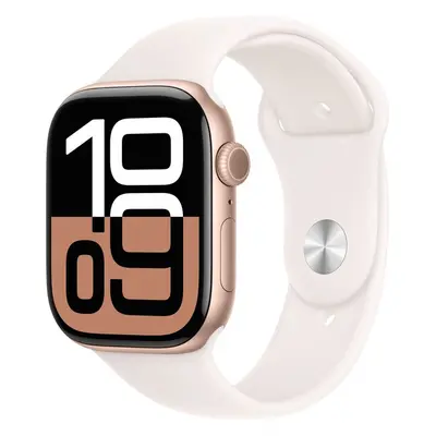 Apple Watch Series 10 46mm Ružovo zlatý hliník so svetlo rumenným športovým remienkom M/L