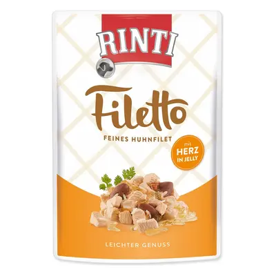 Kapsička Rinti Filetto Adult kuracie a kuracie srdce v želé 100g