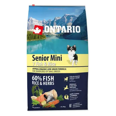 Krmivo Ontario senior Mini Fish & Rice 6,5kg