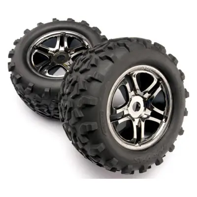 Traxxas koleso 3.8", disk Split Spoke čierny chróm, pneu Maxx (2)