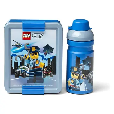 LEGO® City desiatový set (flaša a box) - modrá