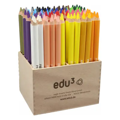 EDU3 Prime Jumbo trojhranné pastelky H96, tuha 6,25 mm, 22 farieb v stojane z dreva