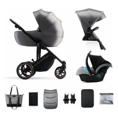 KINDERKRAFT SELECT Kočík kombinovaný 3v1 Prime 2 Shadow Grey, Premium