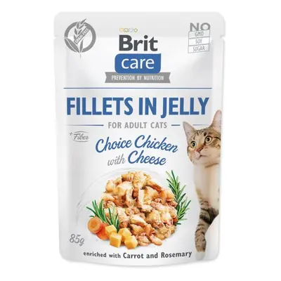 Kapsička Brit Care Cat kura so syrom, filety z želé 85g