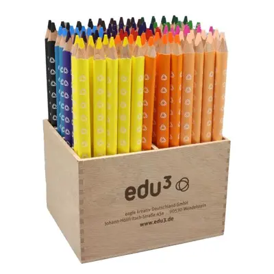 EDU3 Jumbo trojhranné pastelky H96, tuha 5 mm, 96ks/12 farieb v stojane ze dreva