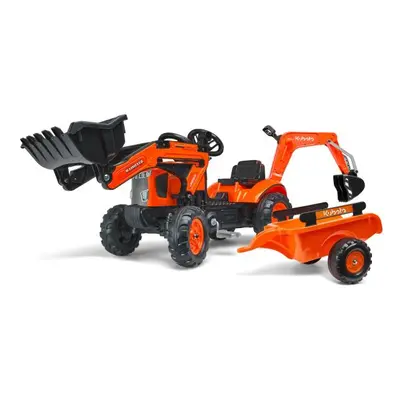 Falk šliapací traktor 2065N Kubota backhoe s predným bagrom a prívesom s otočným bagrom