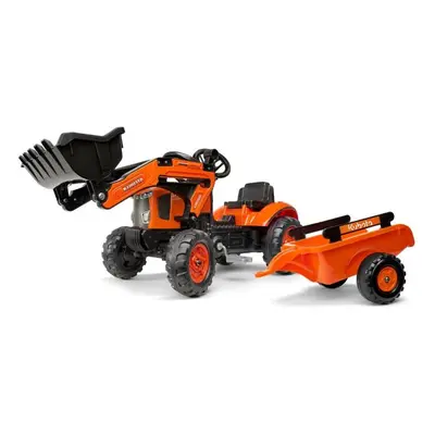 FALK Šliapací traktor 2065AM Kubota s nakladačom a vlečkou