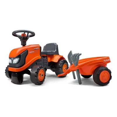 FALK 260C Baby Kubota ride-on traktor s prívesom, hrable & lopata