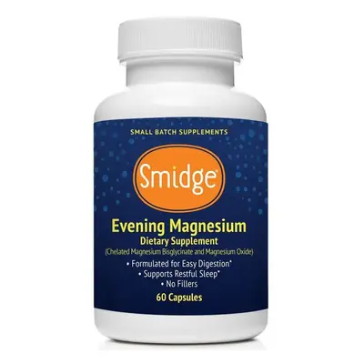 Smidge Evening Magnesium, horčík bisglycinát, 60 rastlinných kapsúl