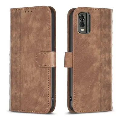 Peňaženkové puzdro Plaid case hnedé – Nokia C32